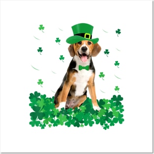 Beagle Leprechaun Lucky Shamrock St Patricks Day Posters and Art